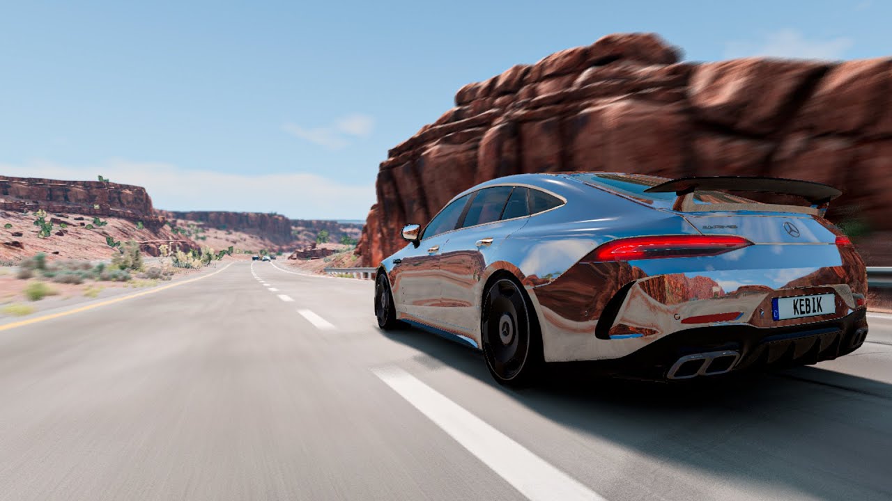 LOSS OF CONTROL and DANGEROUS DRIVING on Mercedes-Benz AMG GT 4-Door Coupe - BeamNG.Drive