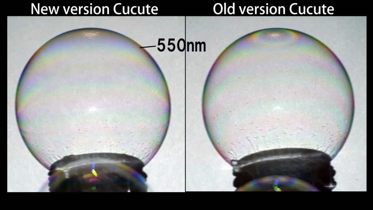comparative experiments 1 (old and new version of Cucute) / test for soap bubbles