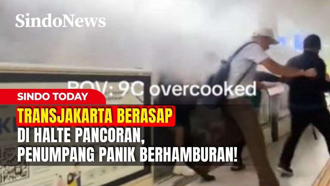 Transjakarta Berasap di Halte Pancoran, Penumpang Panik Berhamburan! | Sindo Today | 17/02 | Part 2