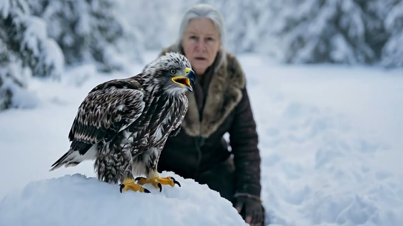 An Elderly Woman Saves a Frozen Baby Eagle | Emotional Survival Story#survivalstory #survival #film