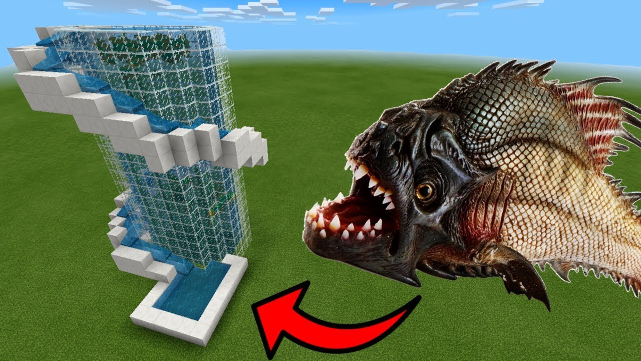 MCPE: How To Make a PIRANHA WATER SLIDE