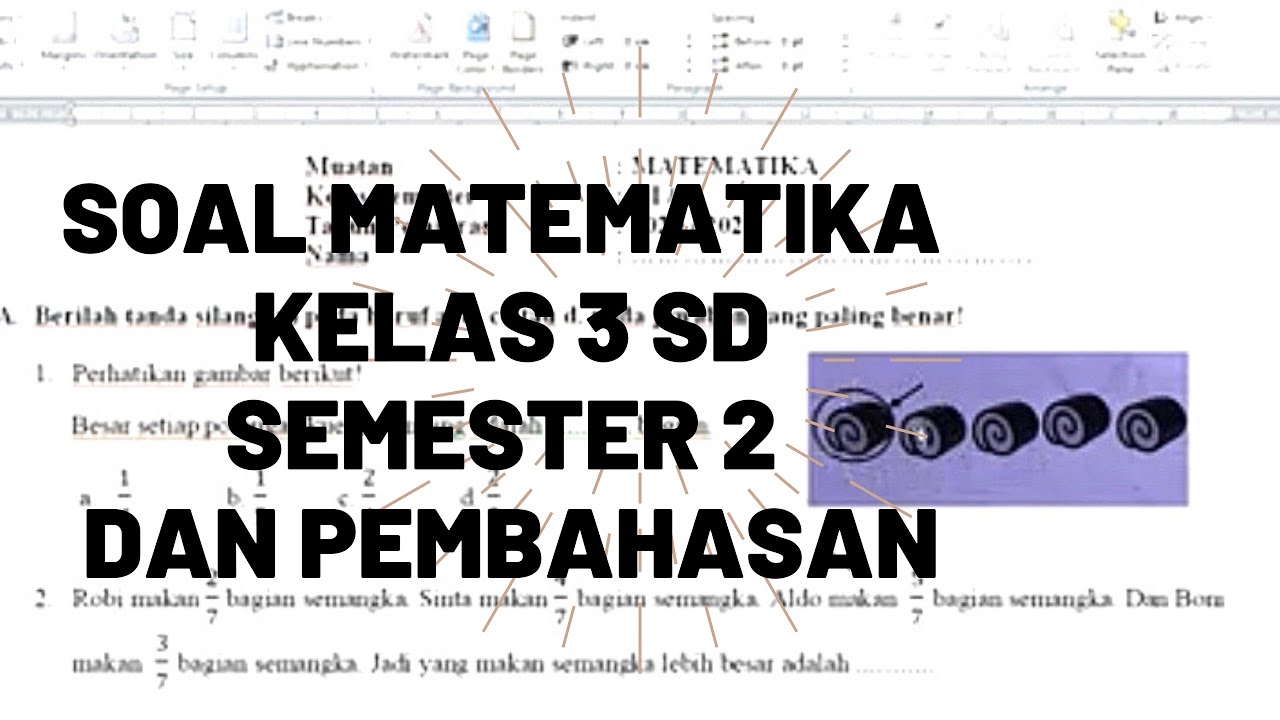Soal Matematika kelas 3 SD semester 2 dan pembahasan.