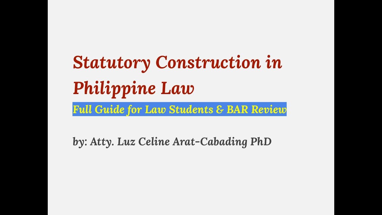 Statutory Construction