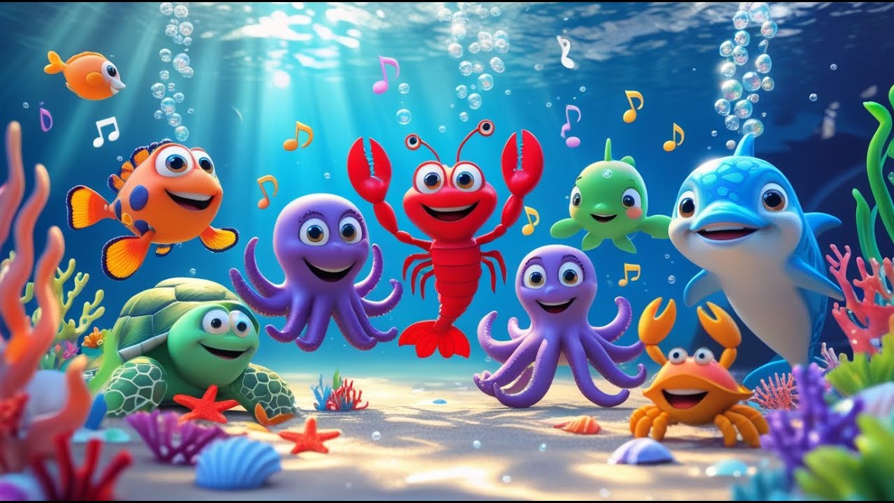 The Sea Animals Song / Kids Poem 🌊🐟🦀🐬
