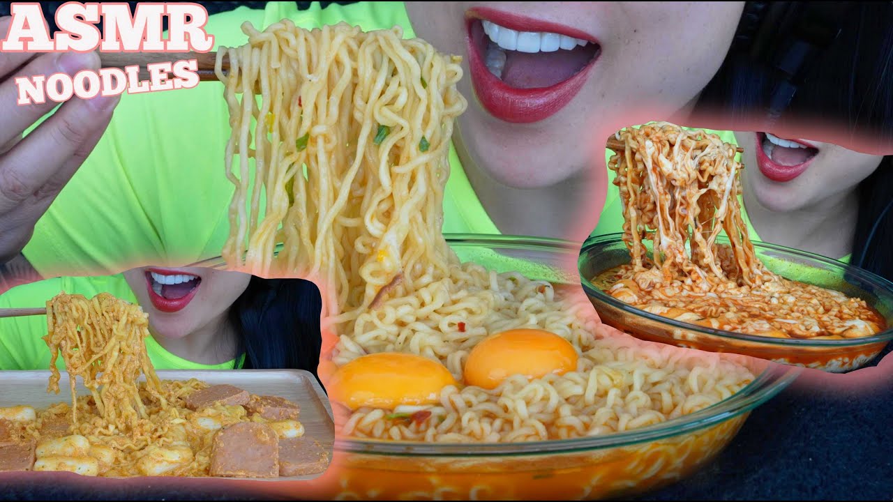 EATING CHEESY RICE CAKE CHEESY NOODLE *SPICY NOODLE SOUP ALL DAY (ASMR SOUNDS) NO TALKING | SAS-ASMR