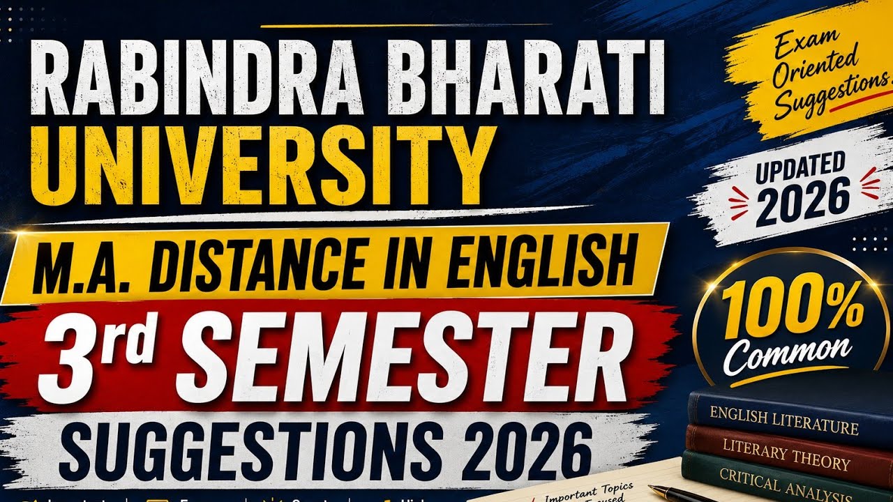 RBU Distance 3rd Semester Suggestions || M.A. In English 