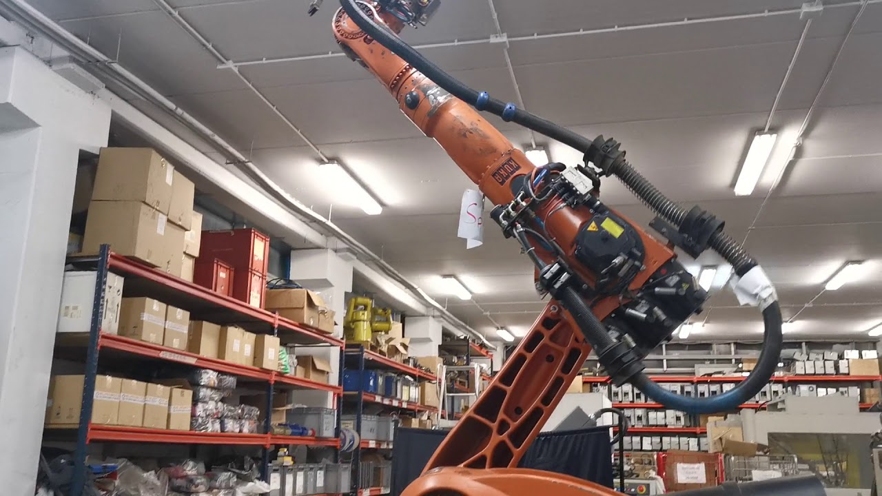 Kuka Kr210 ultra long reach industrial robot at Eurobots