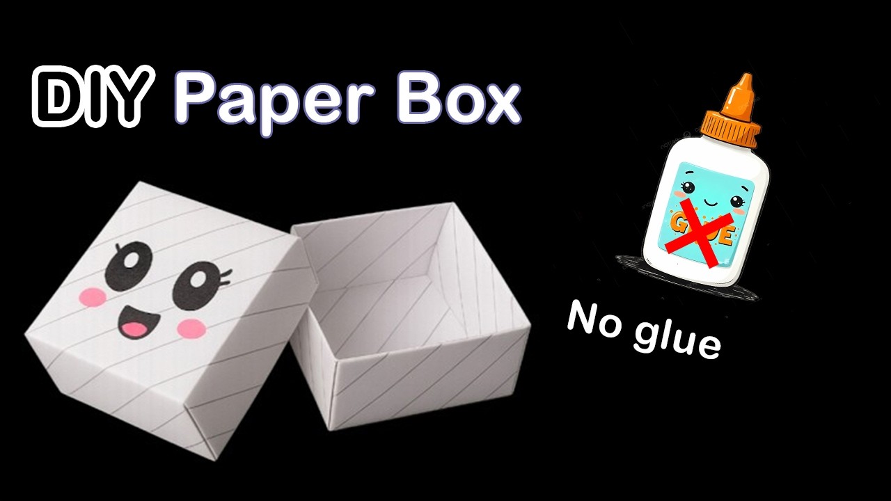 DIY Paper Box | Origami Paper Box Without Glue | Easy Box Tutorial | School Craft Idea (no Glue)