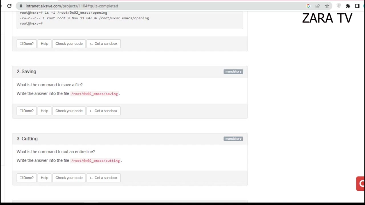 0X02. Emacs  quiz and answers from alx