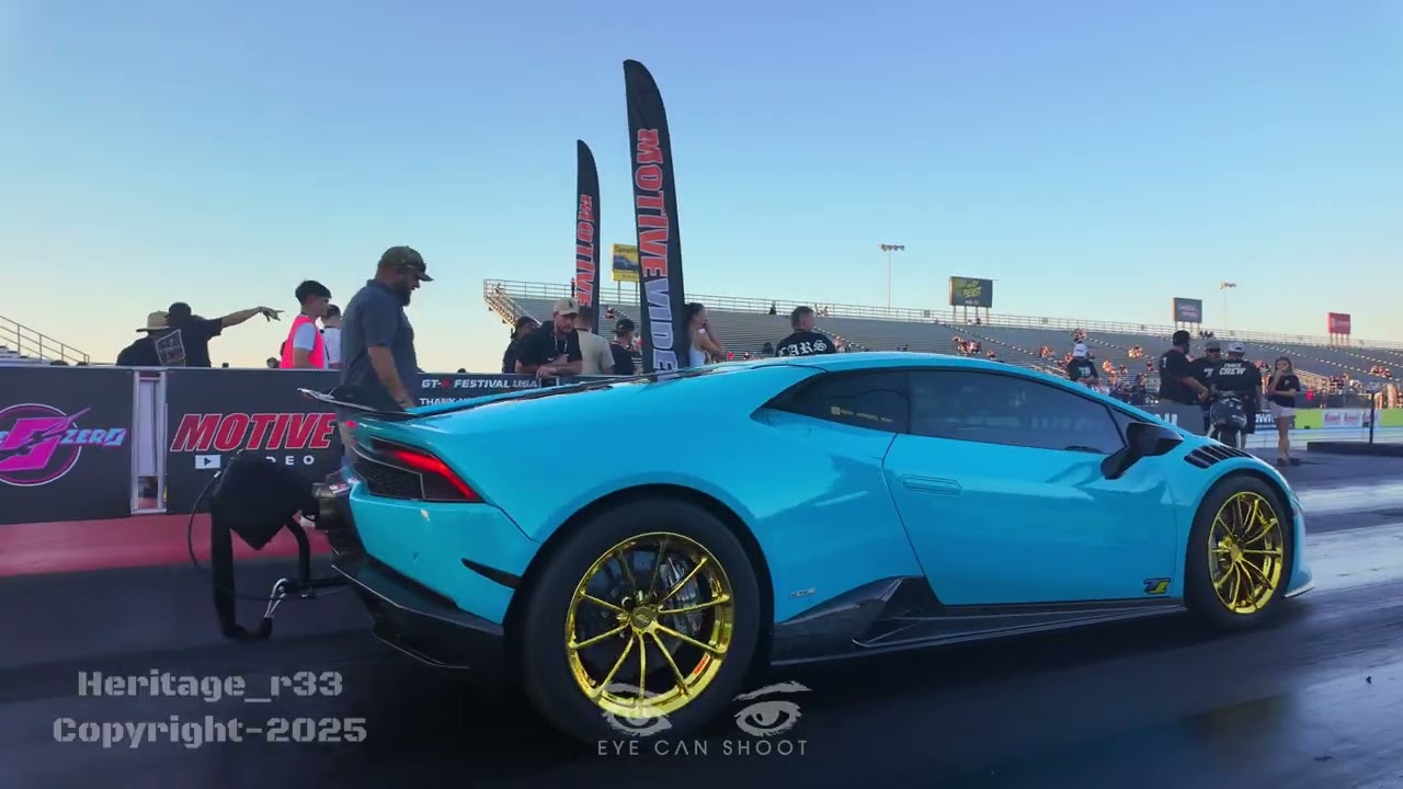 GTR FEST 2025 USA - Beautiful @LamborghiniDallasUSA @T1Race drag race! 