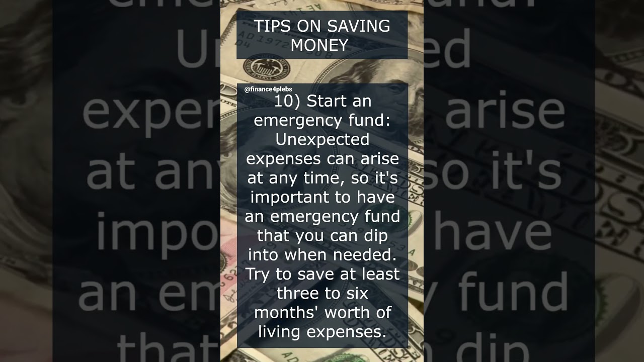 TEN TIPS ON SAVING MONEY [10] 
