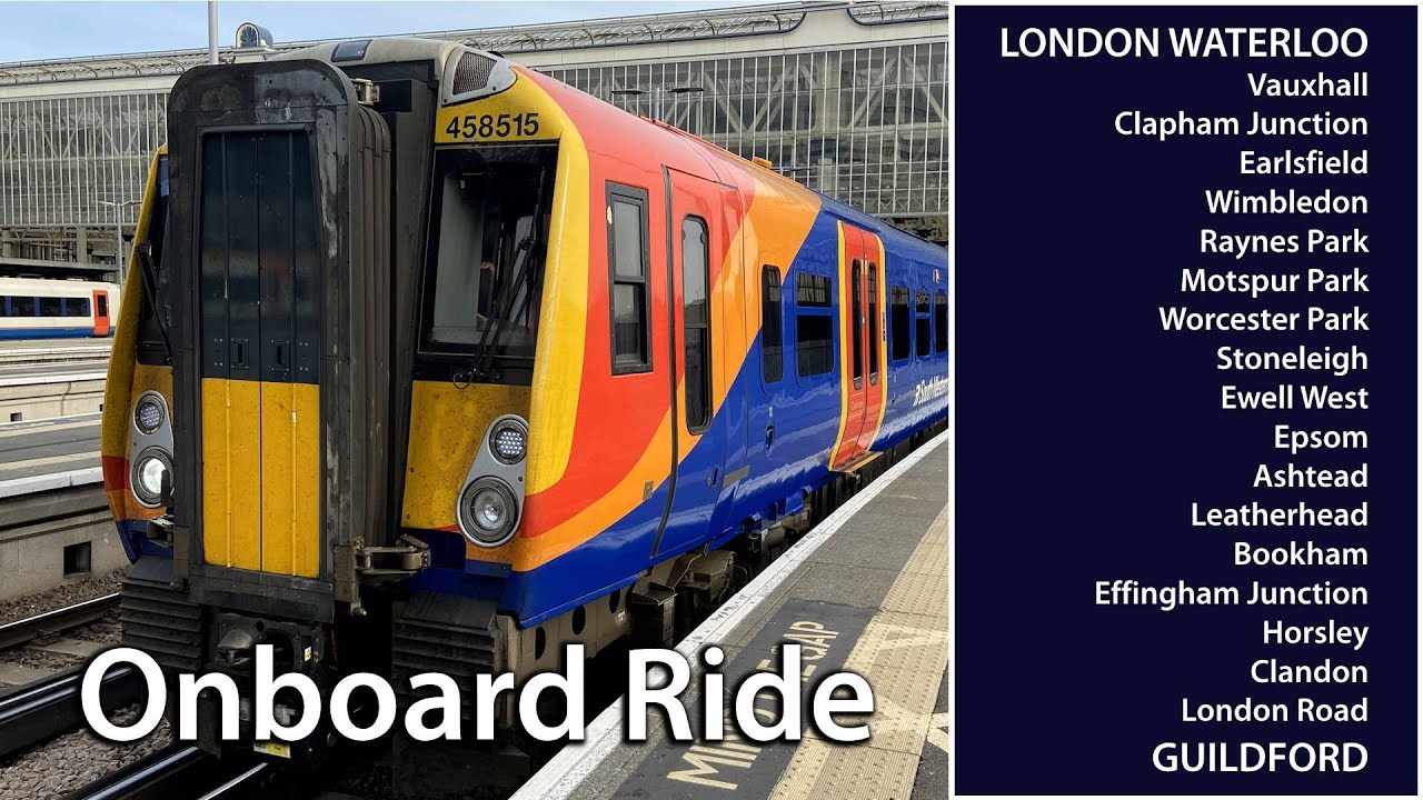 Onboard Ride: London Waterloo to Guildford (via Epsom) onboard 458515 (09/10/2023)