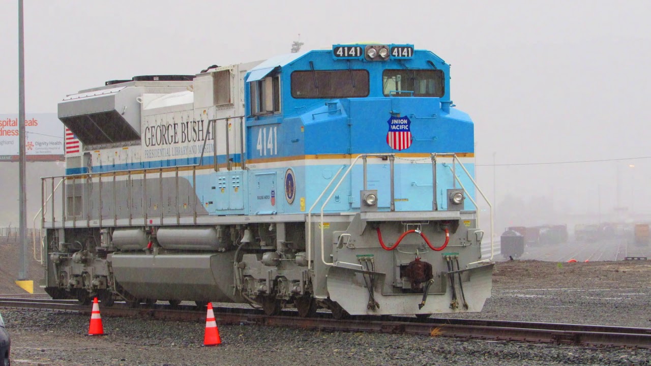 1/17/19 Union Pacific SD70ACe 4141 and SD70AH 1943 on display at West Colton, CA