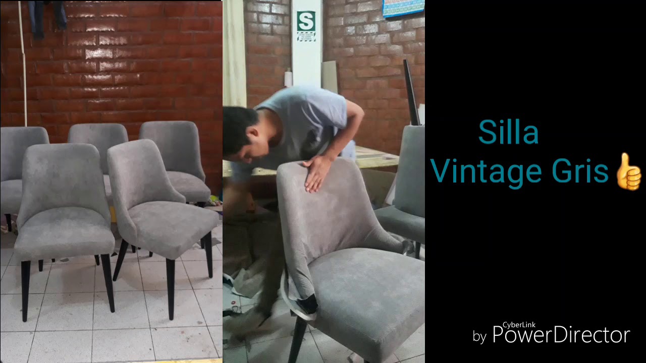 Tapizando una Silla vintage gris