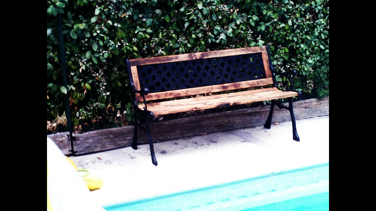 5-How I rebuild  a broken cast iron/wood bench / repar