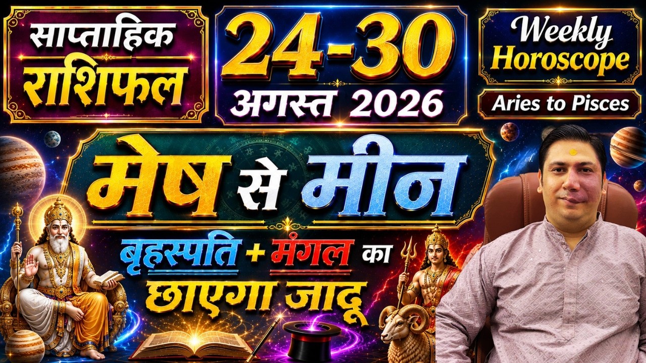 24 august &ndash; 30 august | Mesh se meen | Aries to Pisces | saptahik rashifal by astroguru nikhil