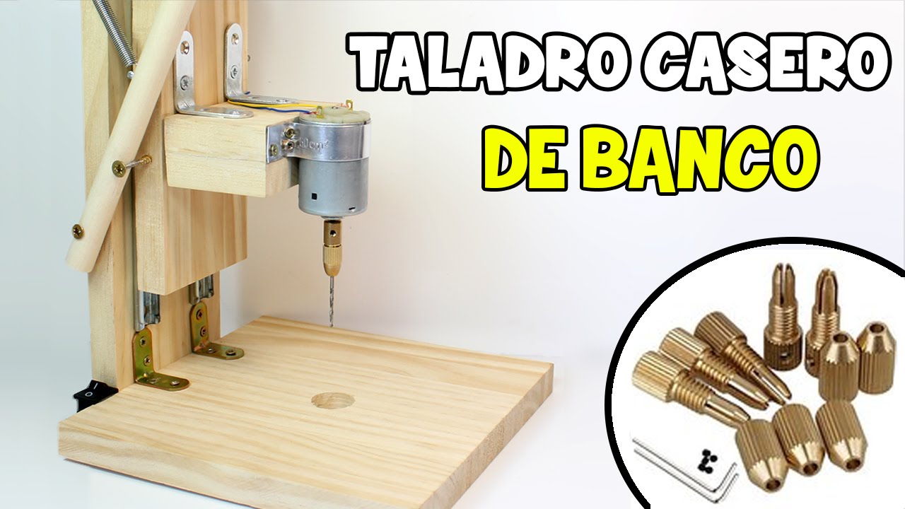 Cómo hacer un Taladro Casero de Banco | Mini Taladro Casero con Motor