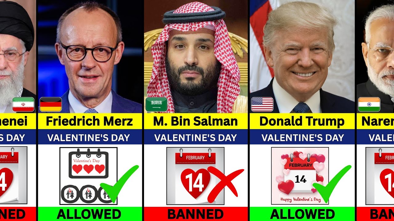 Valentine's Day: 195 Countries State Leaders Who Banned or Allowed It