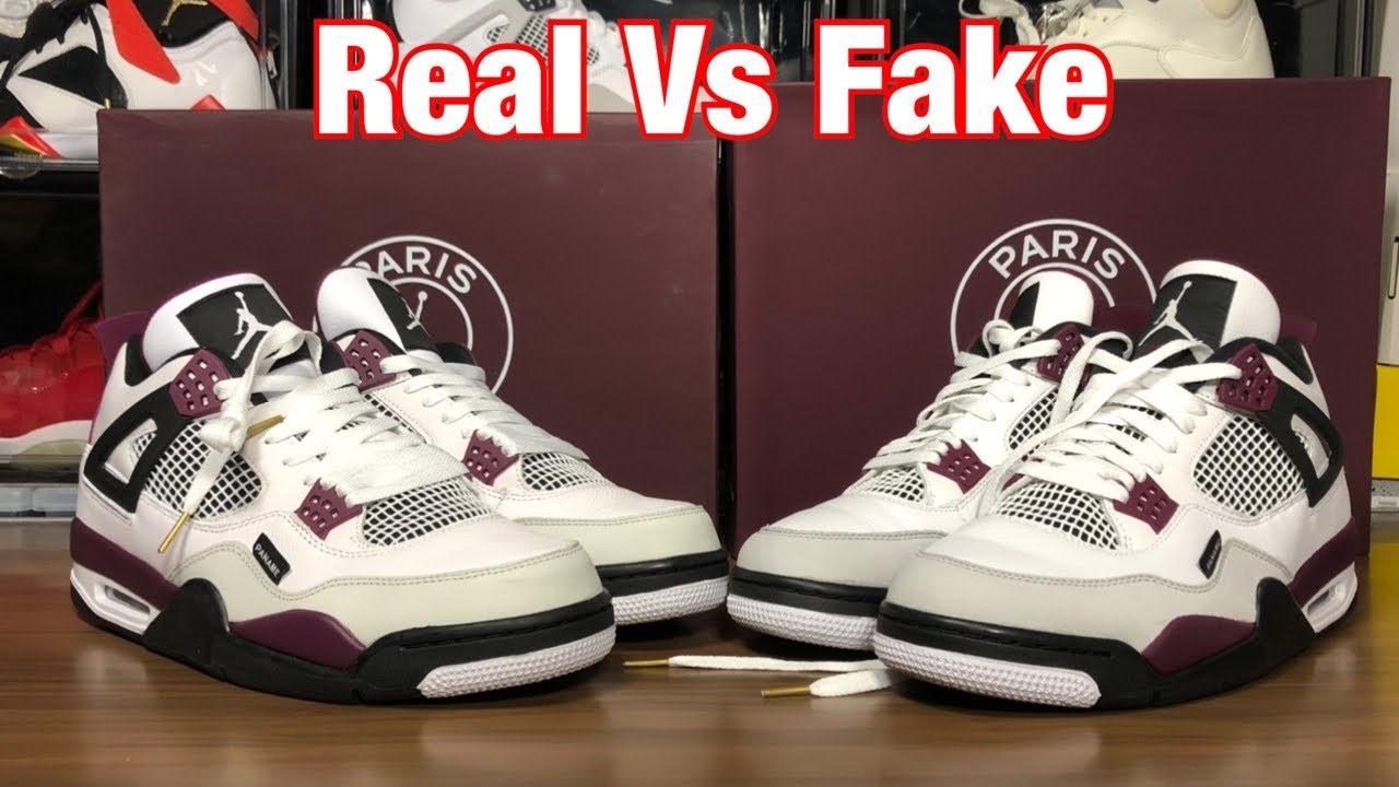 Air Jordan 4 PSG Real Vs Fake Review W/Blacklight and weight comparisons.