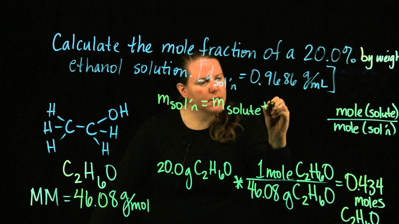 Solution Concentration: % Mass to Mole Fraction