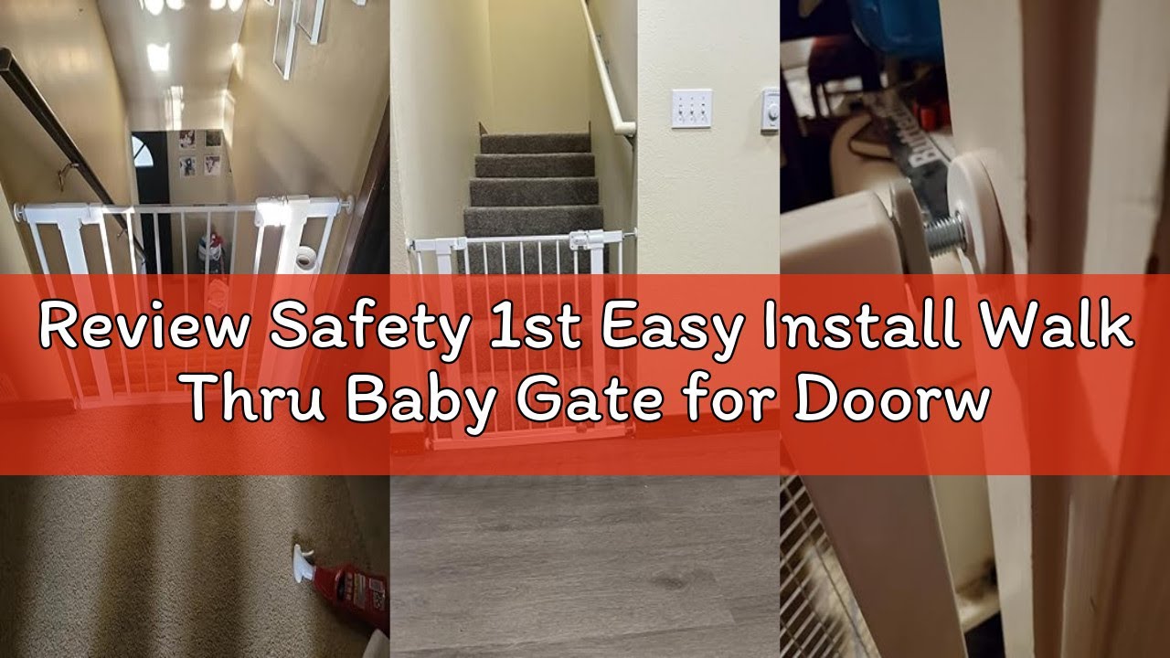 Review Safety 1st Easy Install Walk Thru Baby Gate for Doorway With Door, Dog Gates, Fits 29