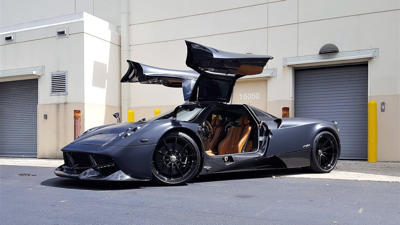 Pagani Huayra Nemesis Tempesta Package Matte Black Carbon BEAST Drive Revs at Pagani Miami