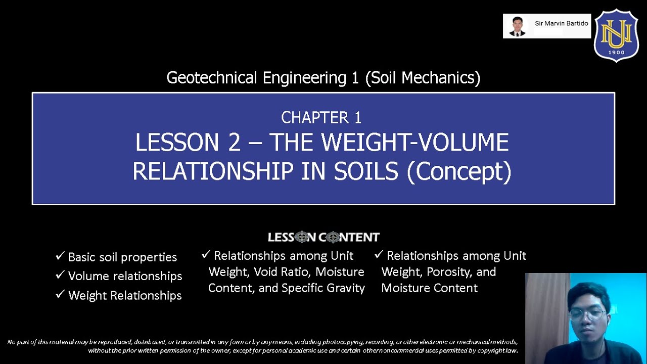 Geotechnical Eng'g 1 (Soil Mechanics) - The Weight-Volume Relationship in Soils (Concept)