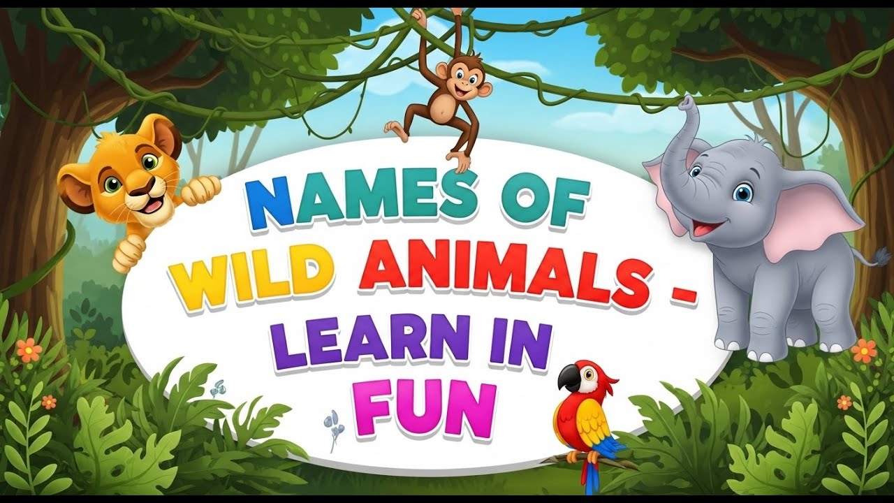 Names of Wild Animals | Wild Animals with Pictures | Let’s Learn Wild Animals 🦁🐯