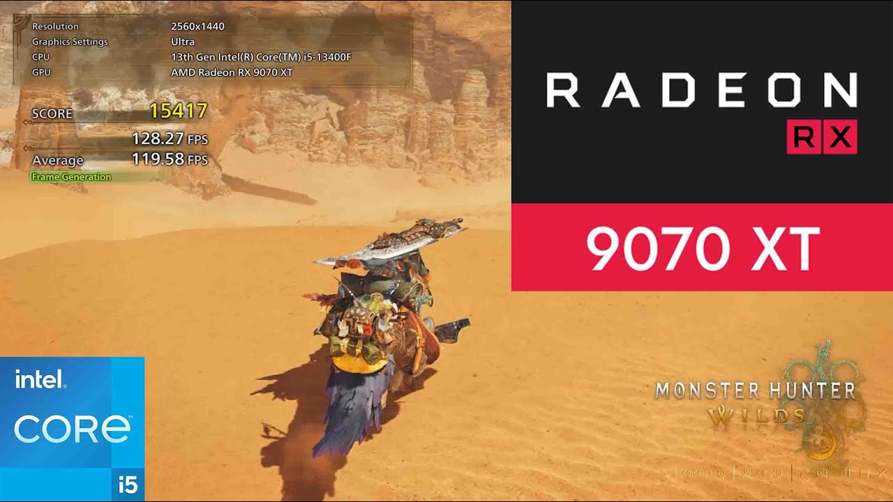 RX 9070 XT Monster hunter wilds 1440p