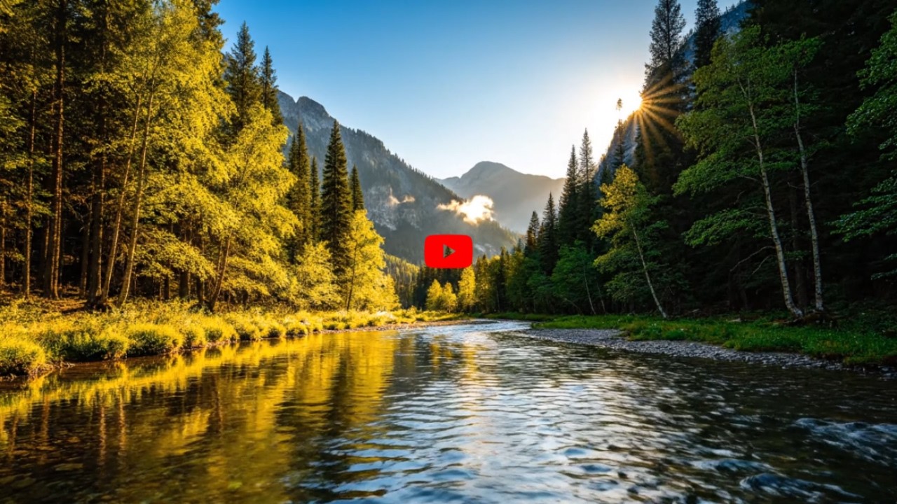 Natural River Flow • 4K • 4 Hours of Pure Water Sounds