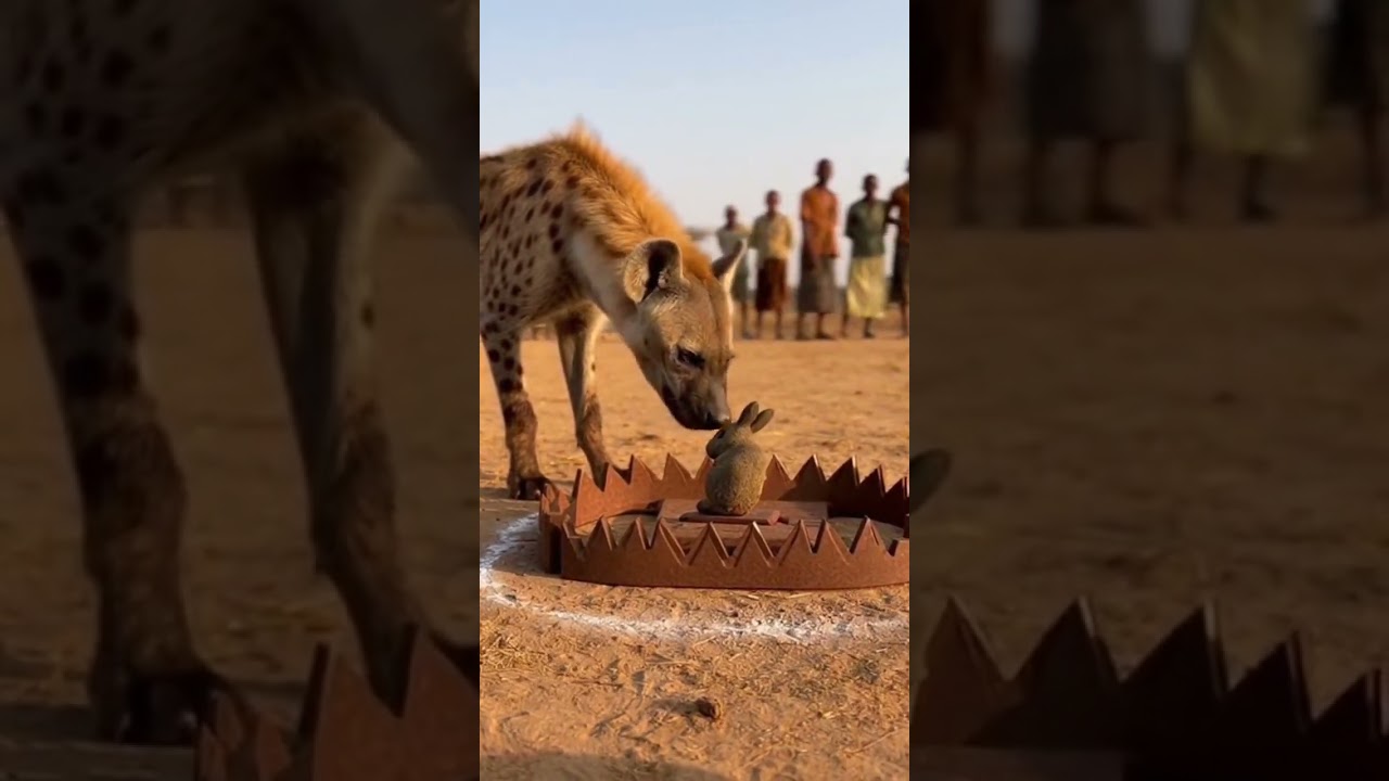 Will the hyena dodge the trap and get the prize of survival 