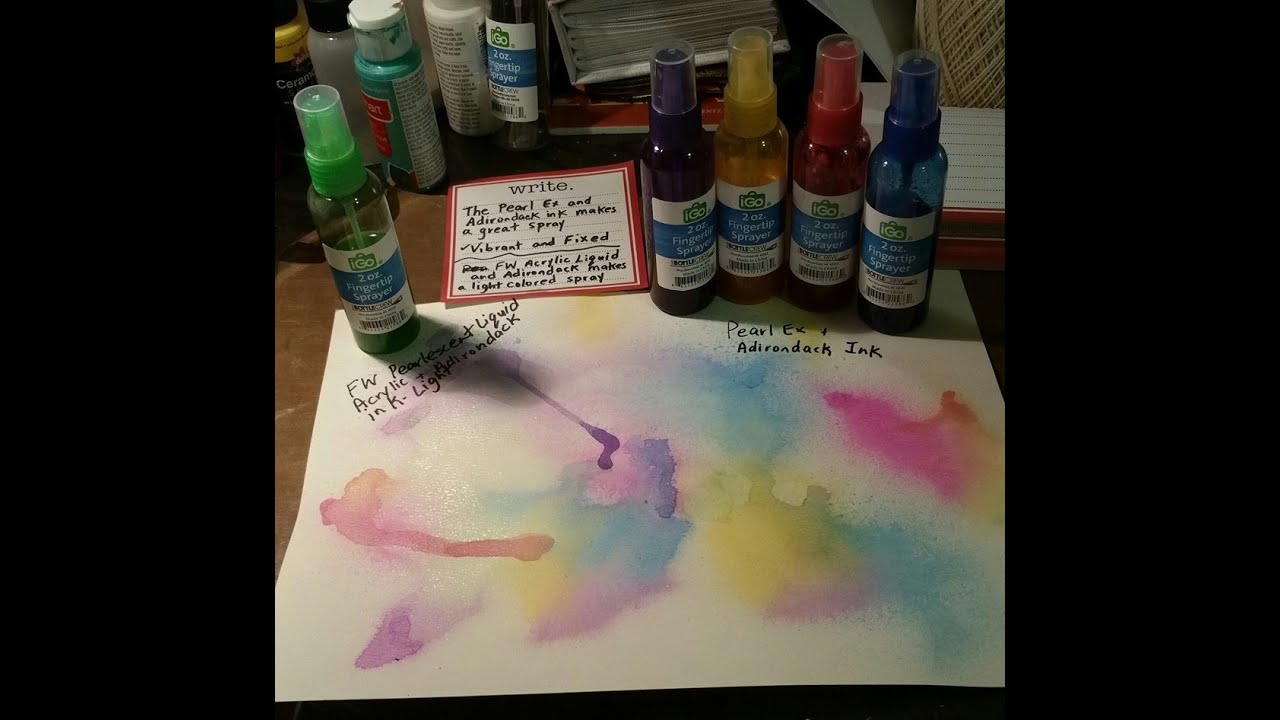 Inky Experiment - Making Ink Spray Using Adirondack Ink and Pearl Ex