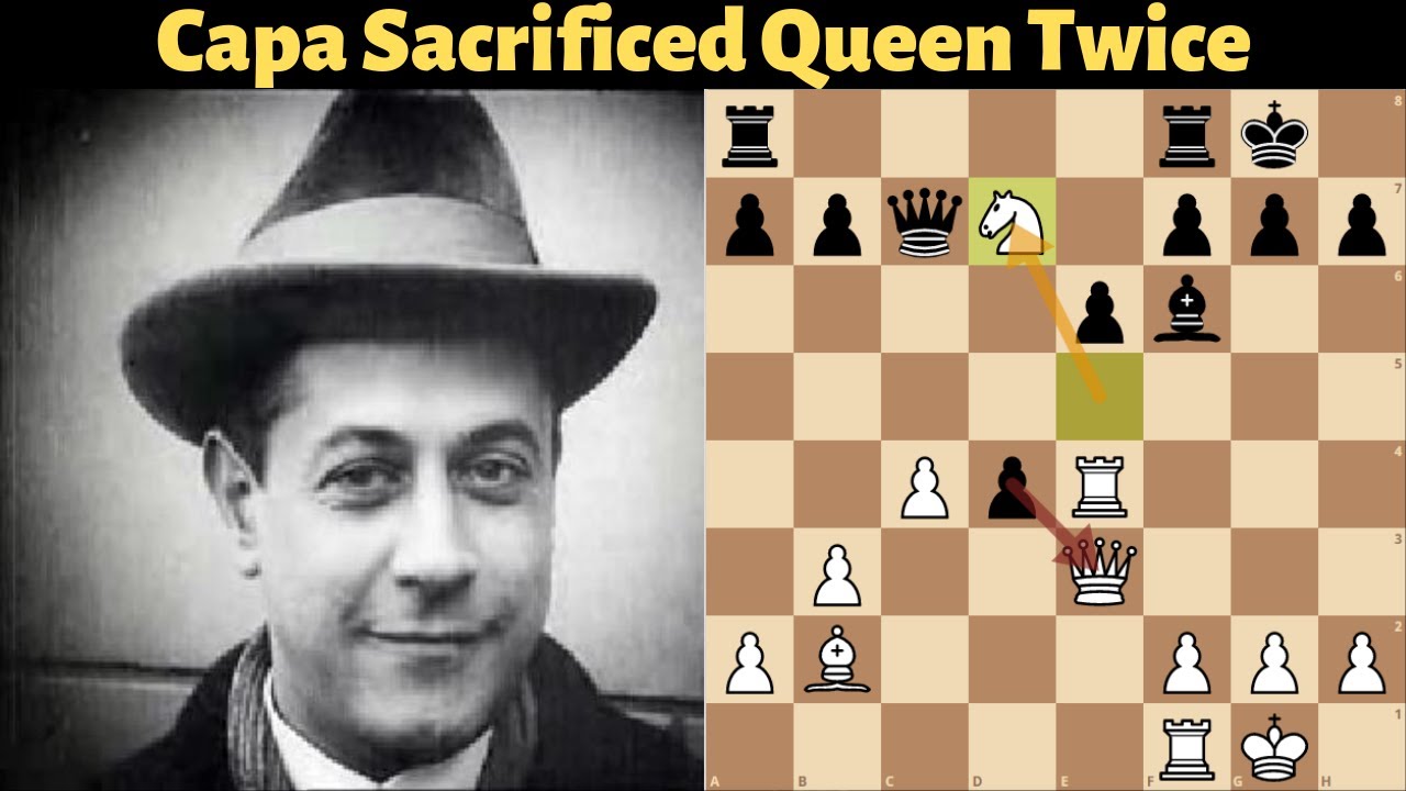Capablanca sacrificed Queen Twice