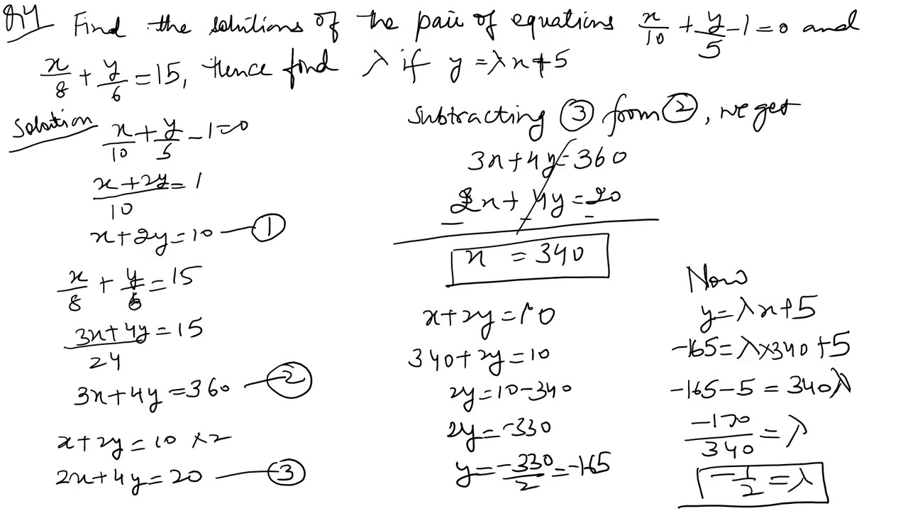 linear equations in two variables