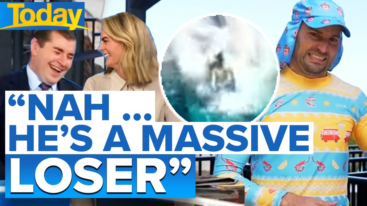 Weatherman’s challenge in water park race ends in disaster 😂 | Today Show Australia