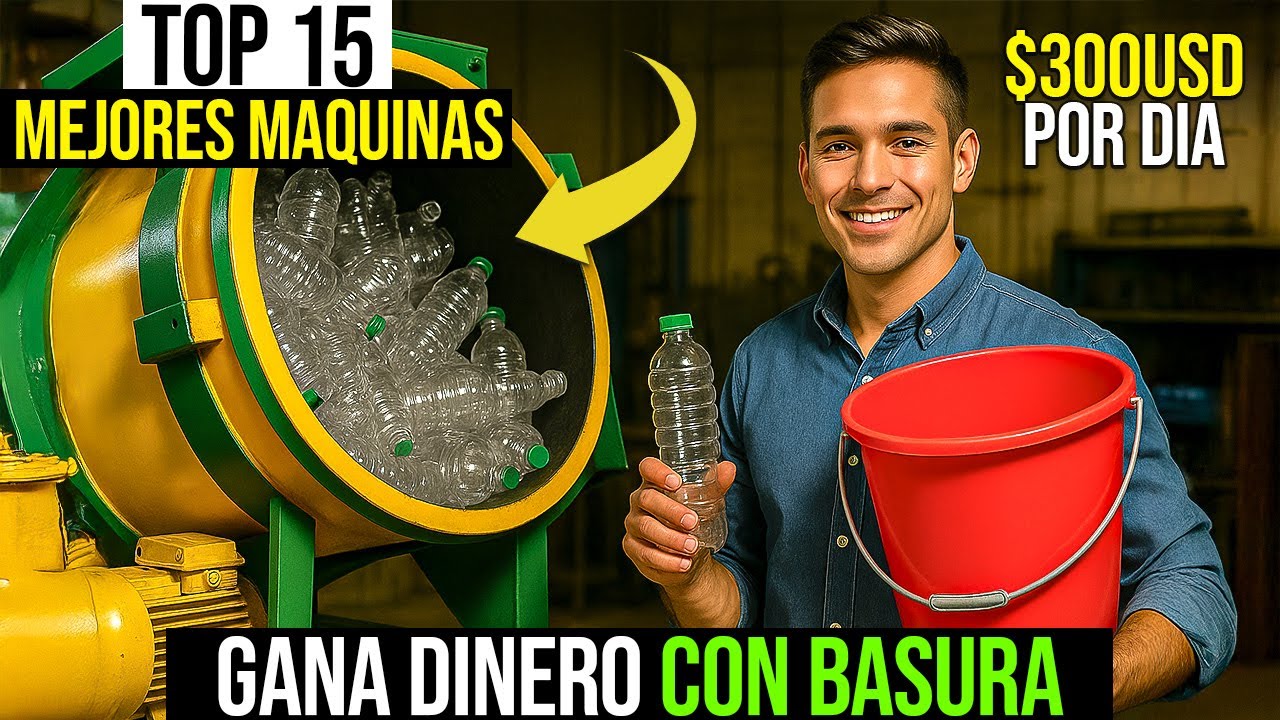 15 MÁQUINAS DE RECICLAJE BARATAS para GANAR DINERO desde CASA ♻️ | Negocio Rentable y Ecológico