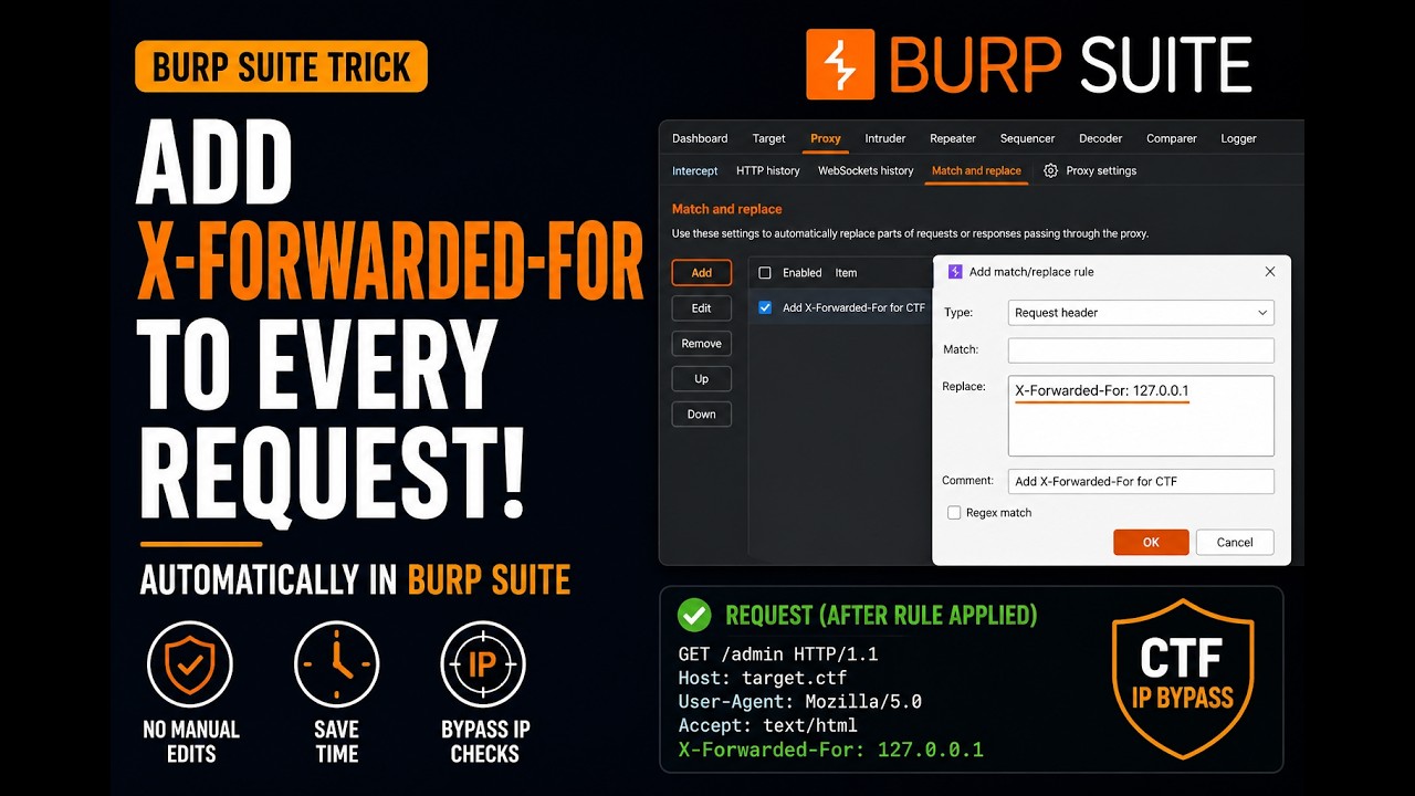 Burp Suite Trick: Add X-Forwarded-For Header Automatically | CTF IP Bypass Tutorial