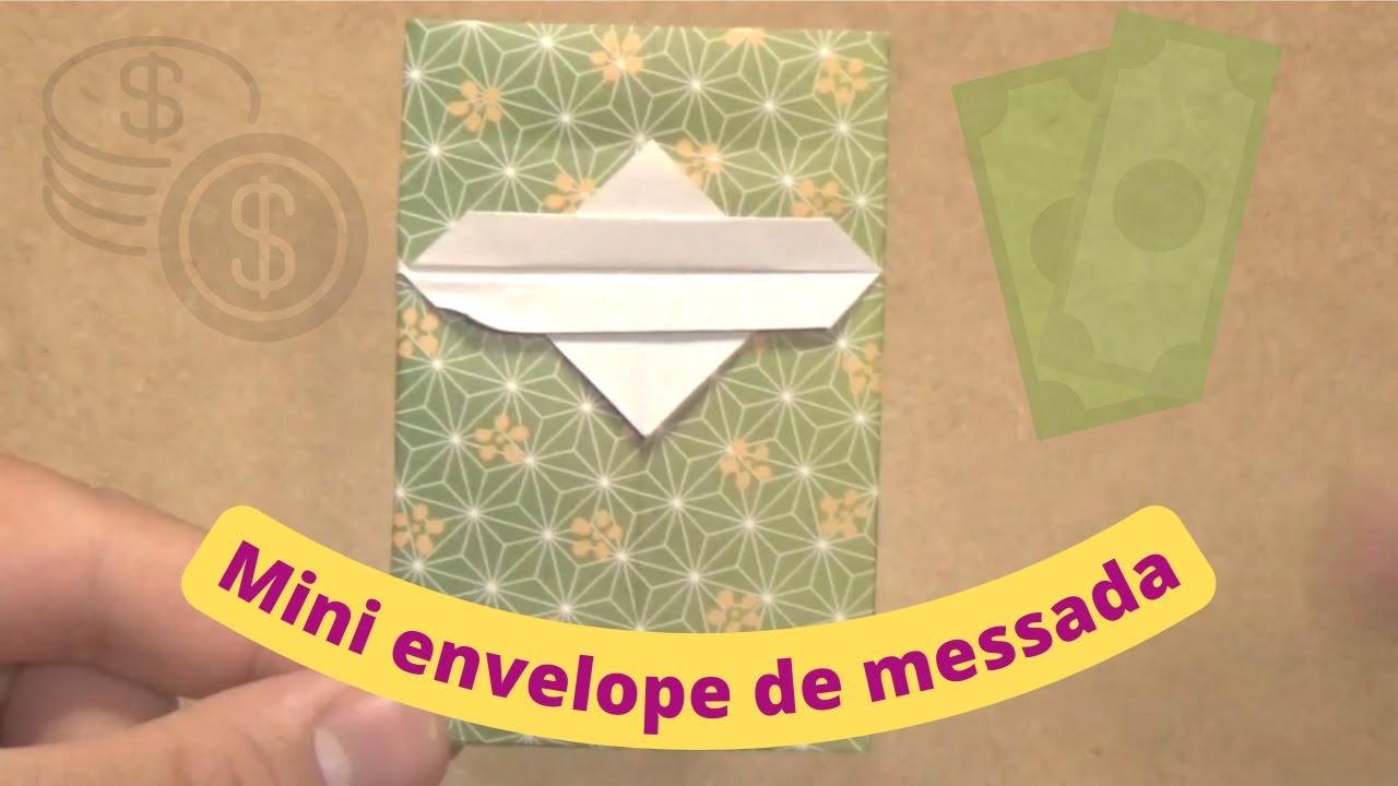 Fazendo um mini envelope da mesada em origami