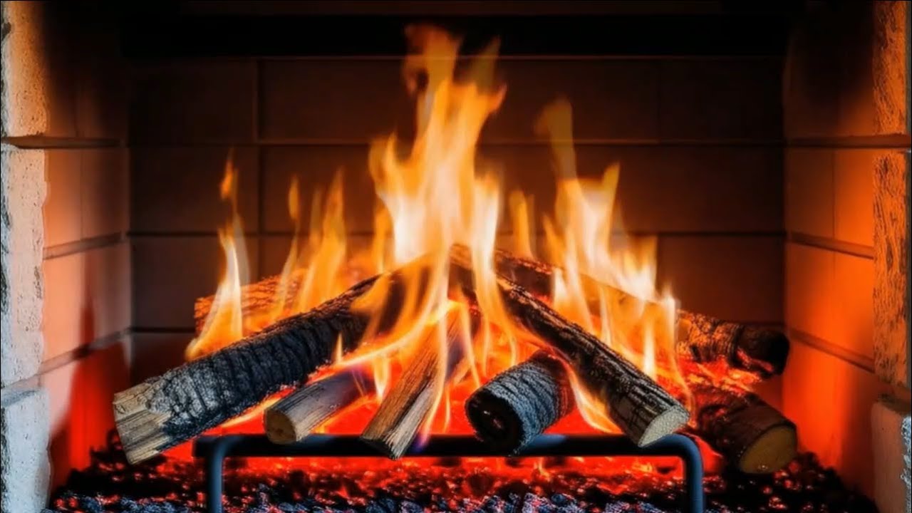 🔥 Warm ambience 4k Crackling fire Sound Fireplace Sounds for sleeping - Fireplace Background