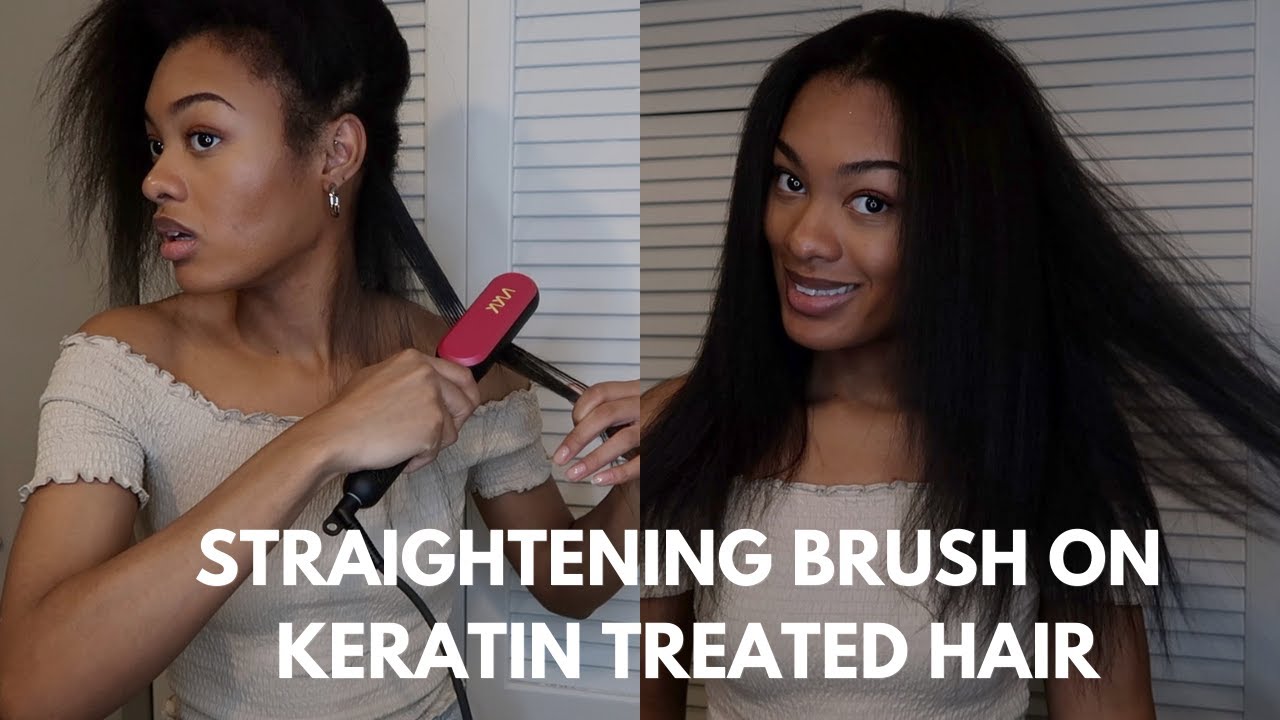 Hair Straightener Brush on Keratin Treated Hair | VKK Hair Straightener Brush | Hair Straightener