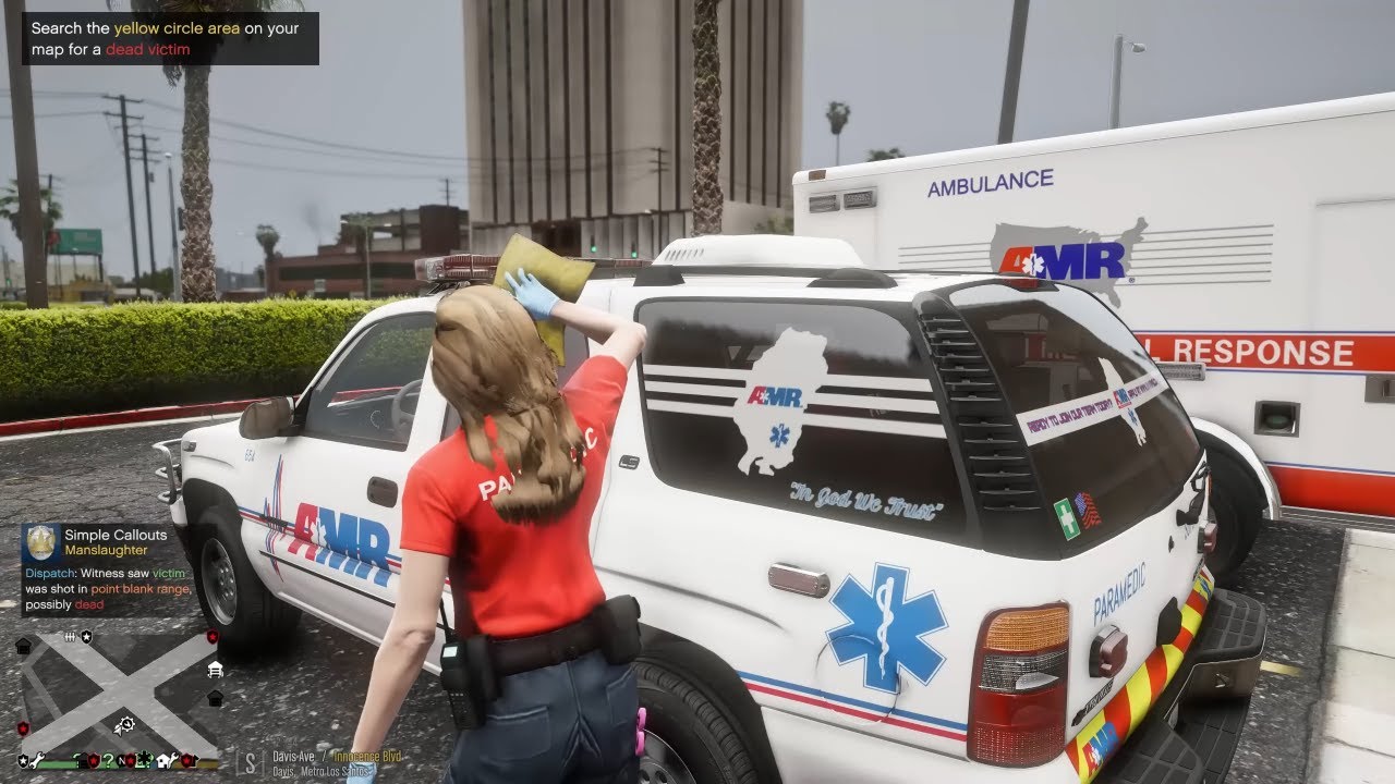 Gta 5 Lspdfr Playing As First Responder AMR Female Paramedic - EMS MODS! 