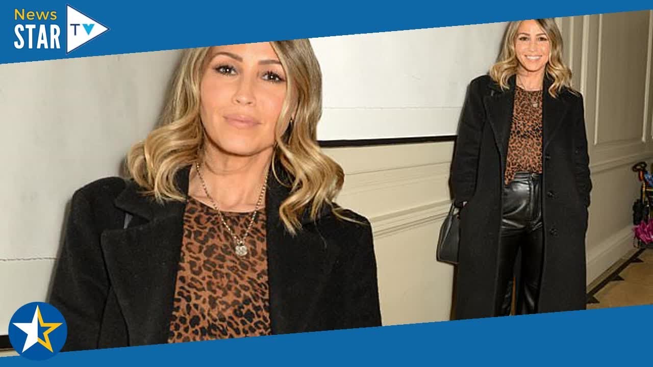 Rachel Stevens flashes a hint of her bra under sheer leopard print top at fashion event 526667