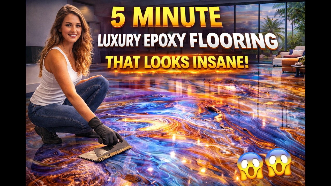 5 Minute Luxury Epoxy Flooring That Looks INSANE