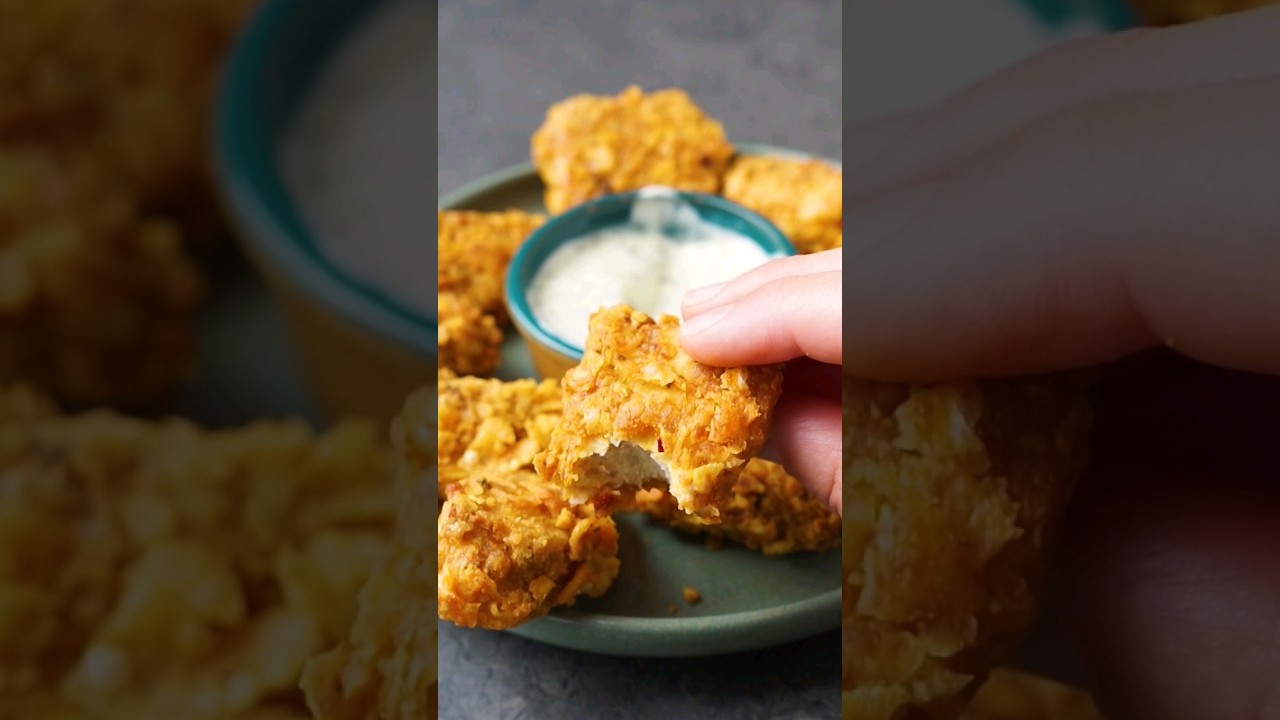 Air Fried CRISPY chicken, but vegan! #shorts #veganchicken