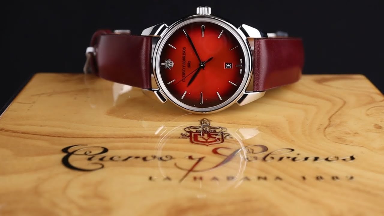 Cuervo Y Sobrinos Asturias Red Dial! Дело историка Swiss Watch Кубинское наследие!
