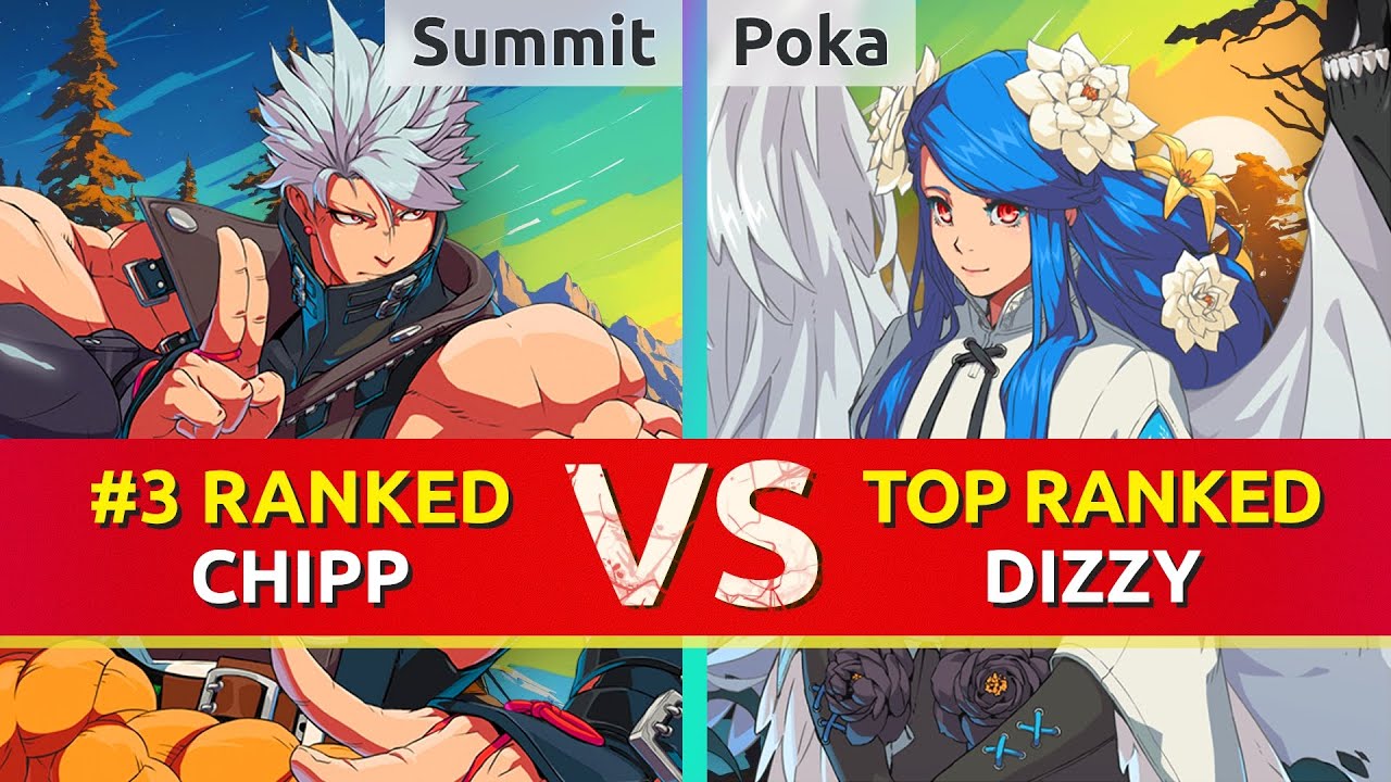 GGST ▰ Summit (#3 Ranked Chipp) vs Poka (TOP Ranked Dizzy). High Level Gameplay