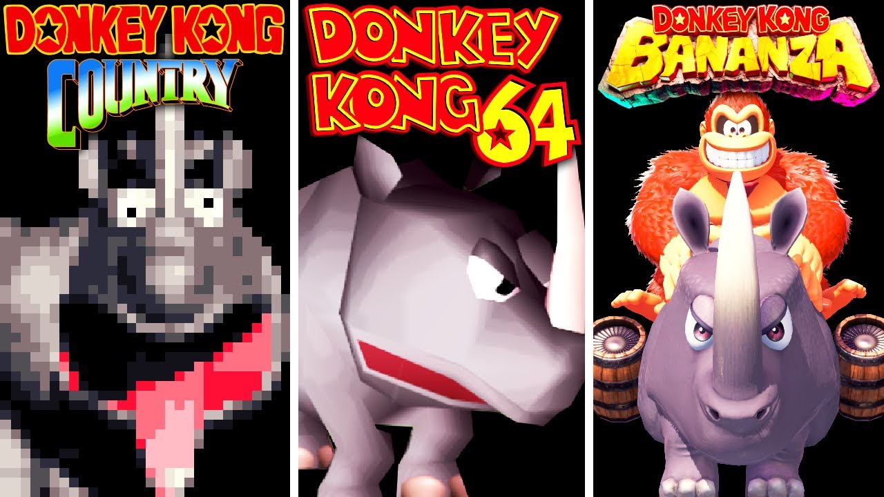 Evolution of Rambi in Donkey Kong Games (1994-2025)