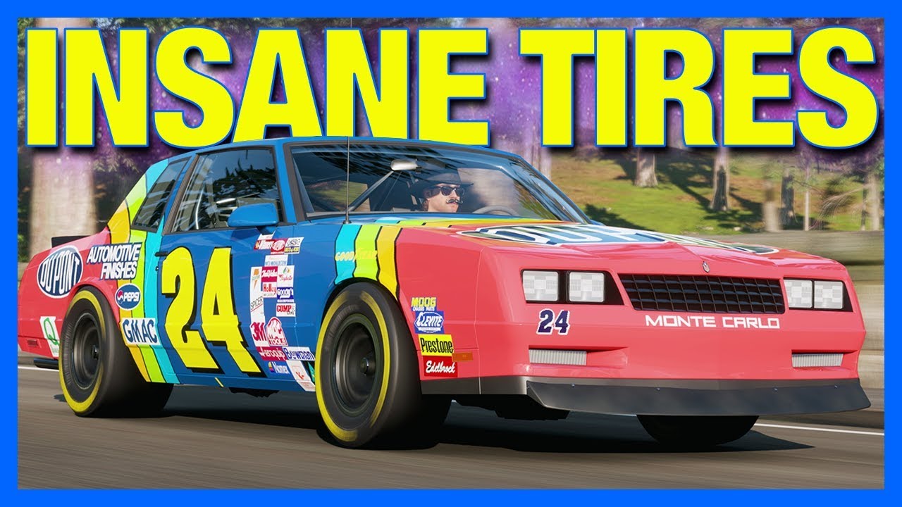 Forza Horizon 4 Customization : The Grippiest Tires EVER!! (Real Nascar Tires)