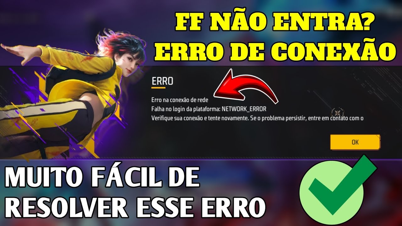 ERRO DE CONEXÃO NO FREE FIRE NÃO ENTRA DE JEITO NENHUM! FALHA NO LOGIN DA PLATAFORMA (RESOLVIDO)