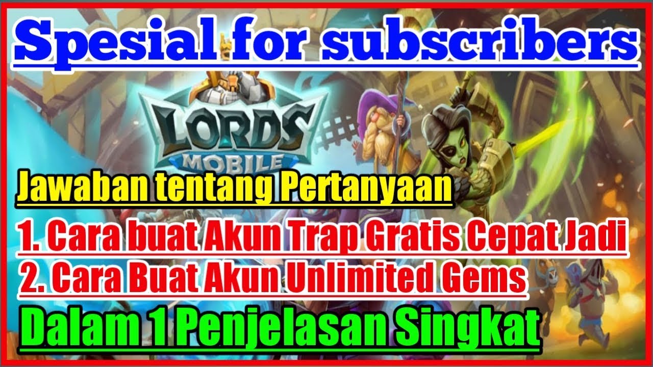 Cara buat akun trap gratis + unlimited Gems cepat jadi